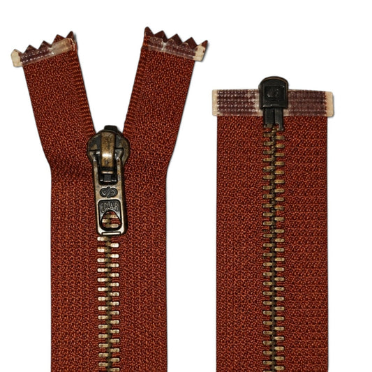 Delbar metalldragkedja Éclair-Prestil Z19 – Rödbrun