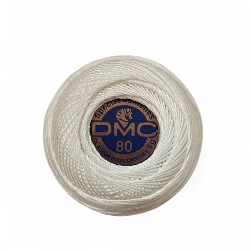 Dmc vitt broderigarn nr80