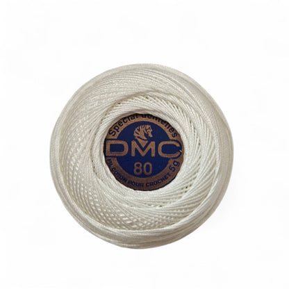 Dmc vitt broderigarn nr80