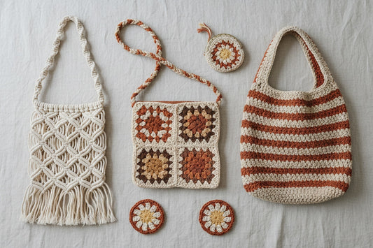 Exempelbild på virkade väskor navagarn