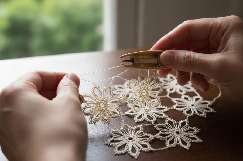 Frivolitet spetsarbete 