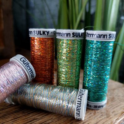 ✨ Gütermann Glittertråd 200m - Premium Polyeten för Broderi & Dekoration