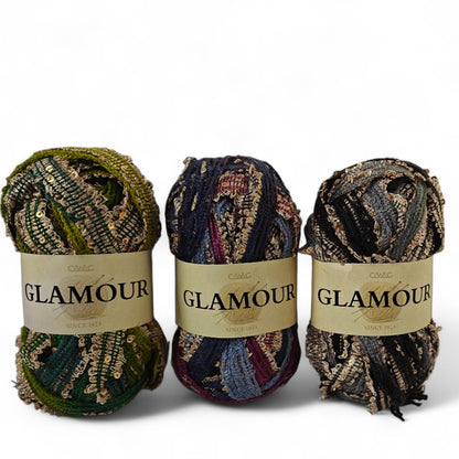 Glamour Cewec Virkgarn - Lyxigt Sjalgarn med Glitter