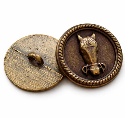 Metallknapp med hästhuvud 2-pack🌿