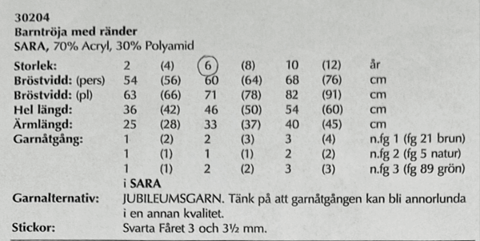 Stickad Barntröja