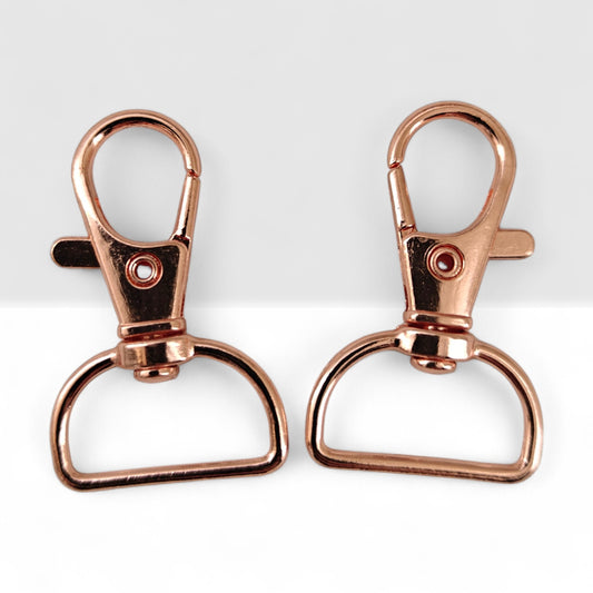 Karbinhake med vridbar ögla 25x40mm koppar