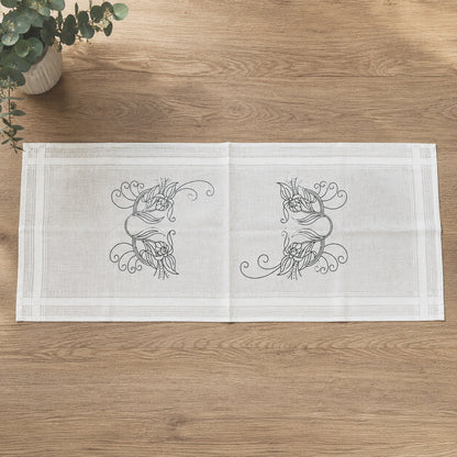 Förtryckt broderilöpare lilja  –  Permin