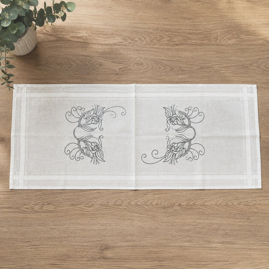Förtryckt broderilöpare lilja  –  Permin
