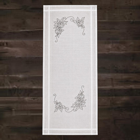 Förtryckt broderilöpare rosenknopp –  Permin