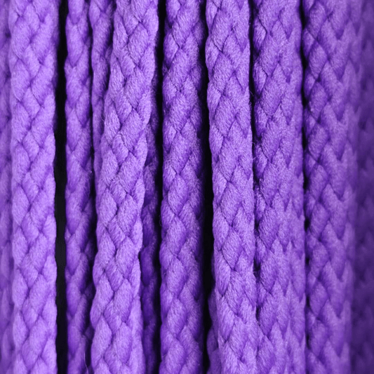 Runda Skosnören 6mm - Bomull Cerise/Lila - Perfekt för Skor & Luvtröjor - NavaGarn