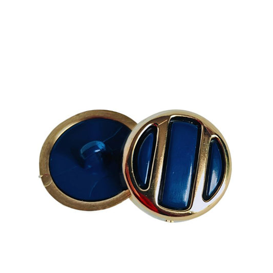 Knapp i guld och marin - 18mm - 8-pack🌿