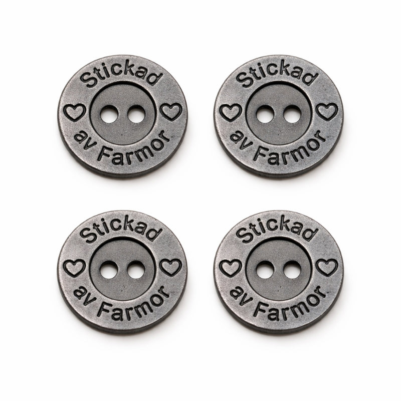 Metallknappar "Stickad av" 4-pack 🌿