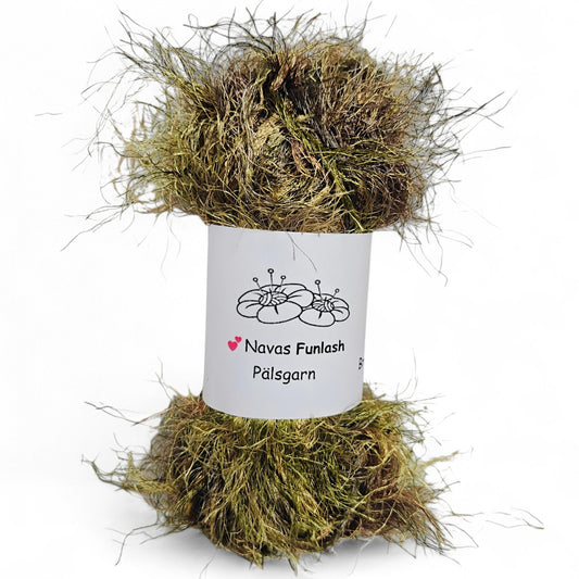 Navas funlash grönt pälsgarn stardust xl