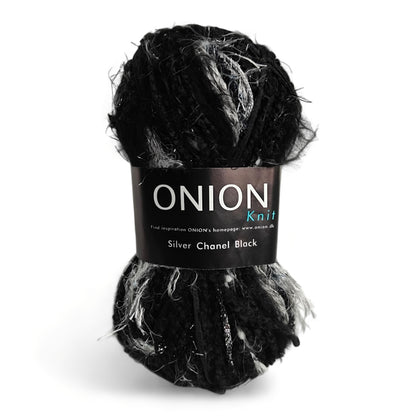 Onion Knit Silver Chanel Black - Lyxigt Glittergarn 60g