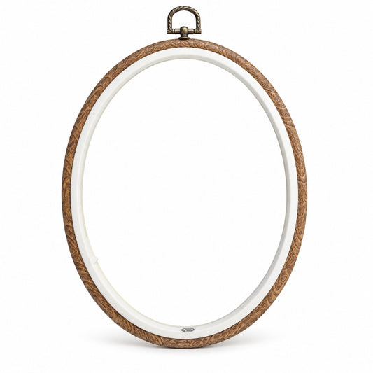 Oval flexiram 20 × 25 cm träimitation