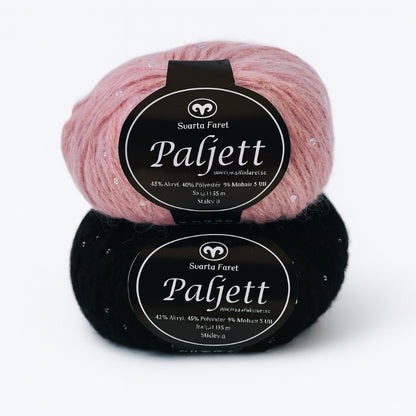 Paljett garn från Svarta Fåret - Glittrigt festgarn 50g