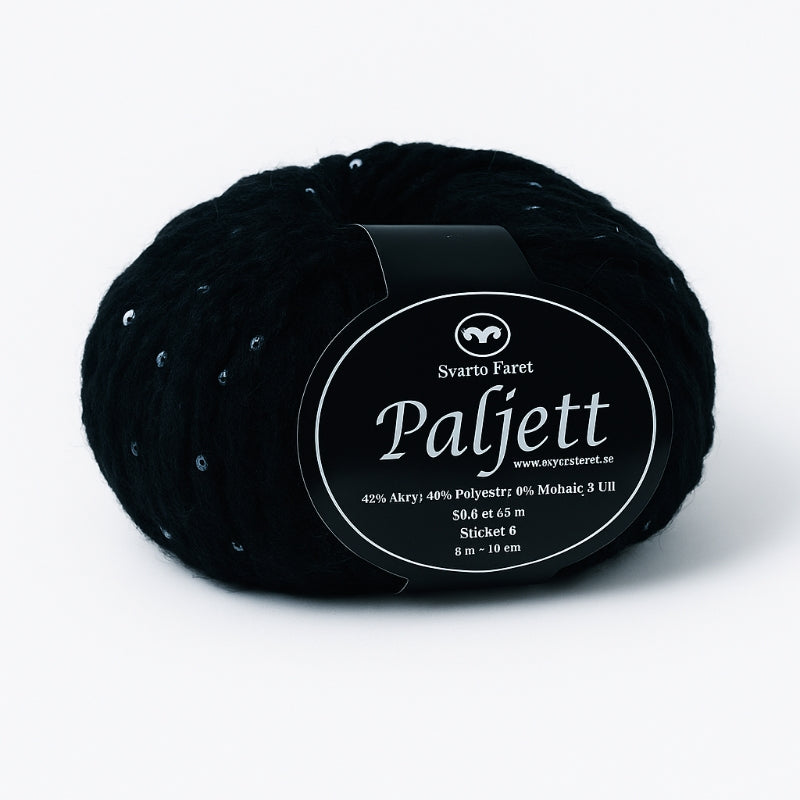Paljett garn från Svarta Fåret - Glittrigt festgarn 50g