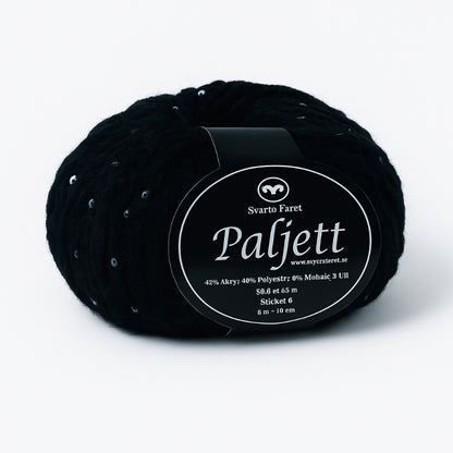 Paljett garn från Svarta Fåret - Glittrigt festgarn 50g