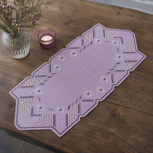 Permin Broderikit Löpare 28 x 65 cm – Lavendelfärgad duk