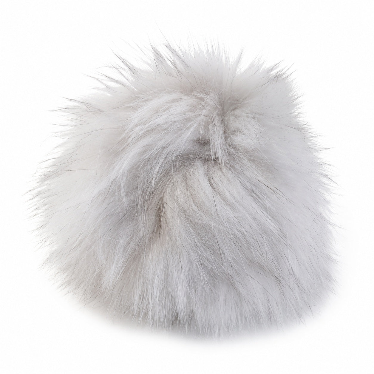 Pompom äkta mård (Finnraccoon) – vit, ca 10 cm mösstofs