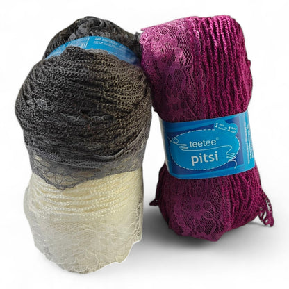 Sjalgarn Spets med Blommor - Effektgarn 100g