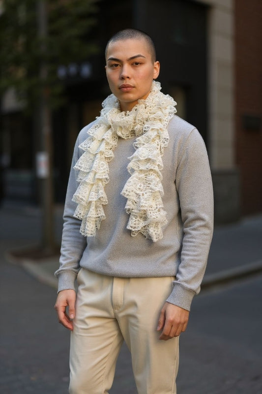 Sjalgarn Spets med Blommor - Effektgarn 100g