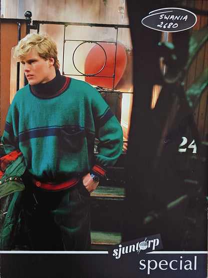 Stickmönster herrtröja SWANIA 2680 – klassisk pullover med rand original