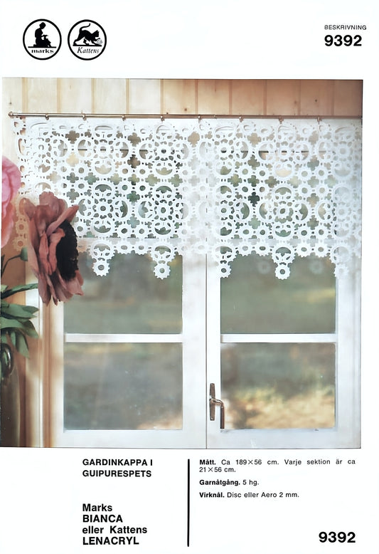 Vintage virkmönster – Gardin | Marks &  katten nr 9392 | Original mönsterblad