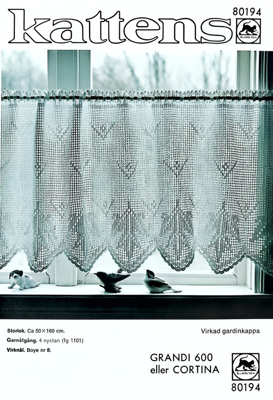 Vintage virkmönster – Gardinkappa | Marks &  katten nr 80194 | Original mönsterblad