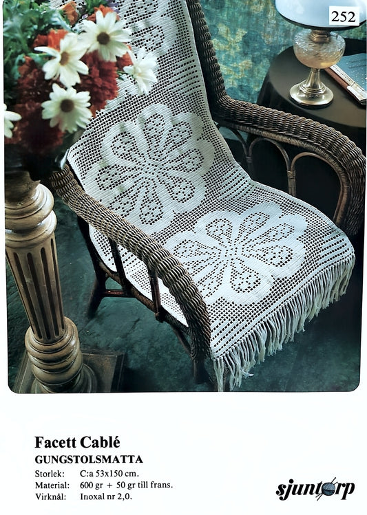 Vintage virkmönster – Gungstolslöpare | Sjuntorp 252 | Original mönsterblad