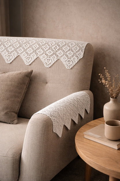 Vintage virkmönster – Karmskydd och antimakass| Sjuntorp 424 | Original mönster fäginspiration