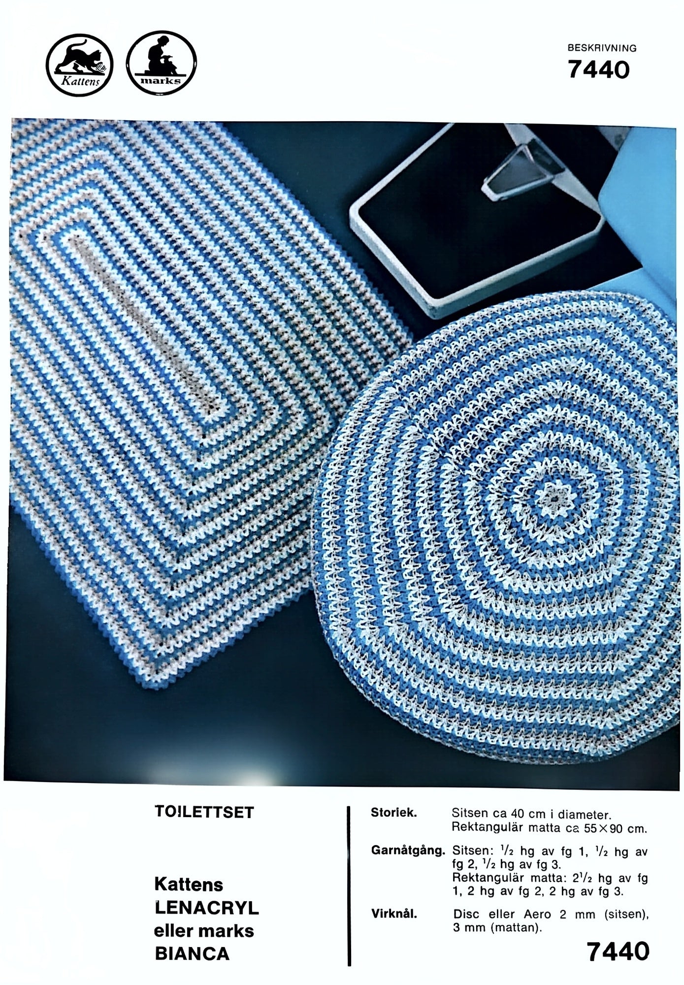 Vintage virkmönster – Mattor | M&K nr 7440 | Original mönster.