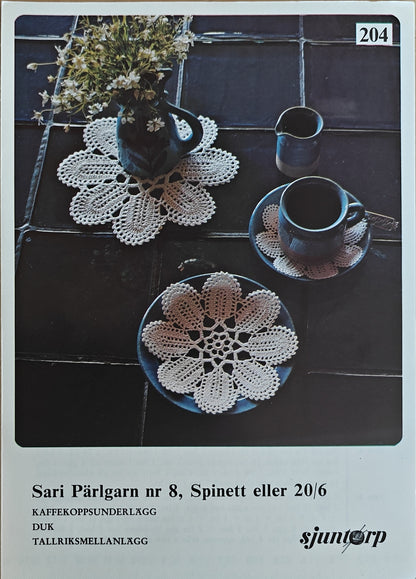 Vintage virkmönster – Underlägg och duk| Sjuntorp 204 | Original mönster