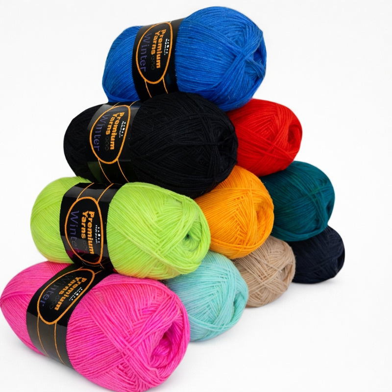 tunt sockgarn i många färger