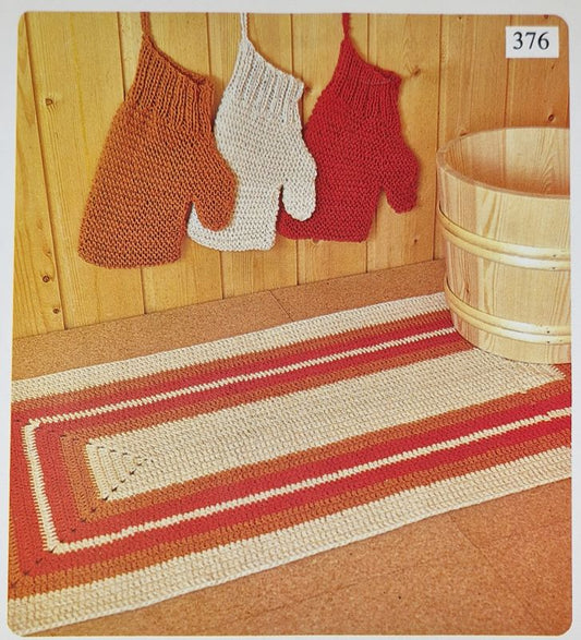 Virkmönster  Matta och Skrubbvante Makramégarn 