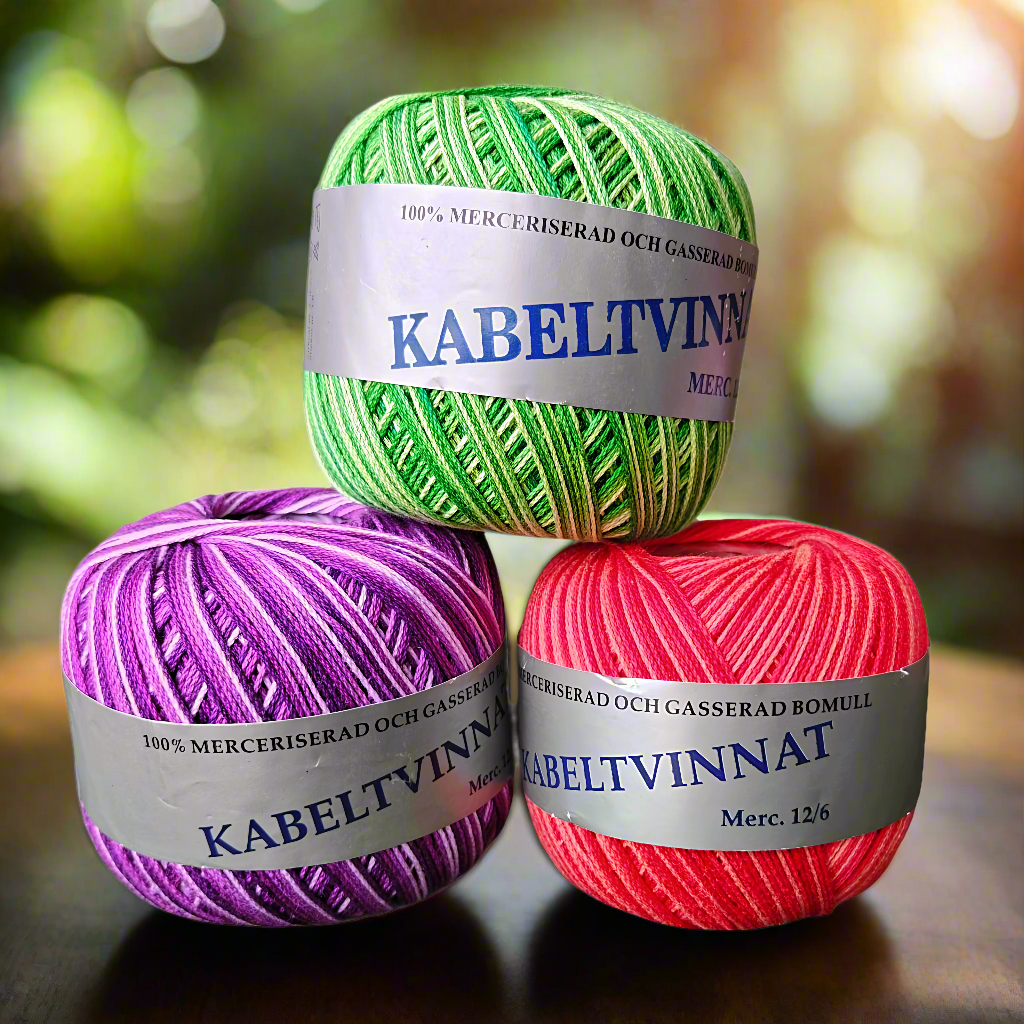Kabeltvinnat Bomull 12/6 - Extra Starkt Bomullsgarn