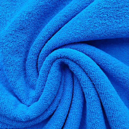 Blå Frotté - Mjukt Bomullstyg för Badkläder & Hantverk - NavaGarn