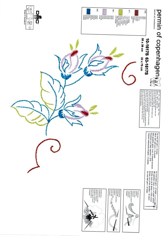 🎨 Broderiduk Permin 10 - 1617 - Lin/Bomull 38x38cm Förritad - NavaGarn