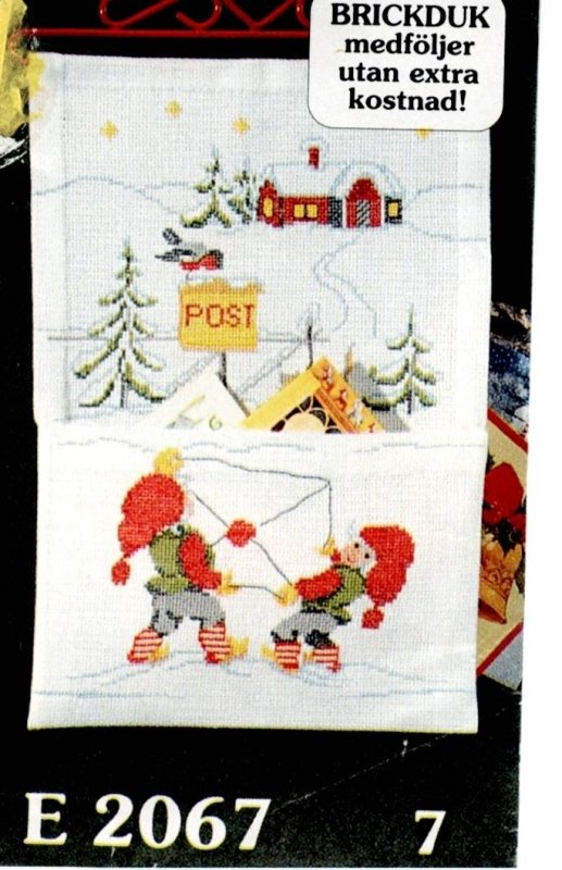 Broderipaket - Postfack Med Beslag & Brickduk Kombo - NavaGarn