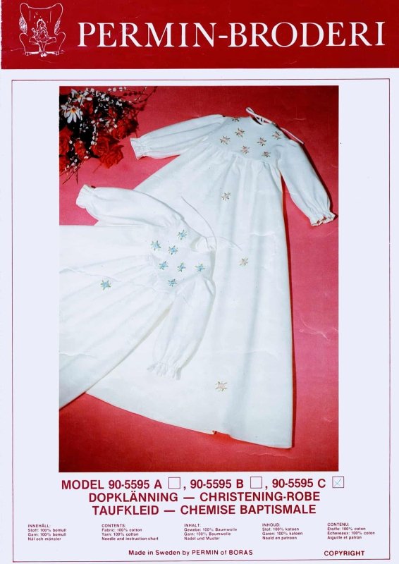 Dopklänning Broderikit - Komplett Kit att Sy Själv - NavaGarn