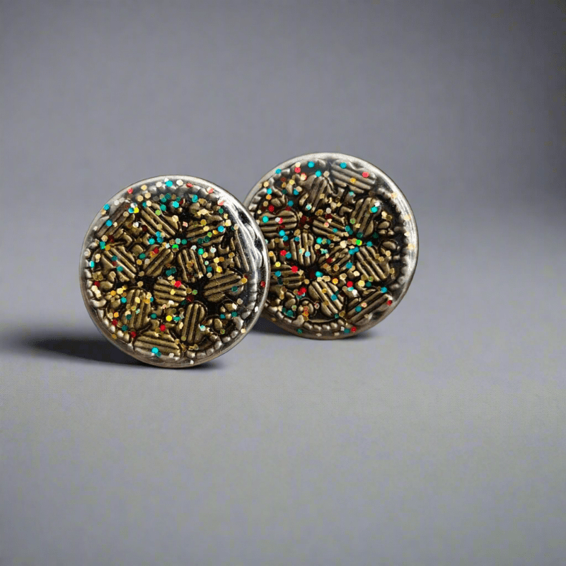 Glittrig Jeansknapp - Metallknapp med Effekt 15mm - NavaGarn