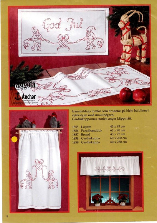 🎄 Handuksgömma Västgöta Broderi 1856 - Tomtar 62x90cm - NavaGarn