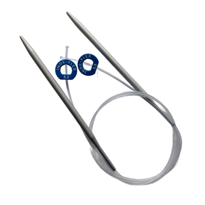 Inox Flex - sticka - Ergonomiska Stickor för Bekvämt Stickning 60cm - NavaGarn