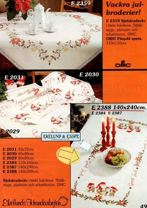 🎄 Julduk Ekelunds E2388 - Sjuhäradsväv Halvlinne 140x240cm - NavaGarn