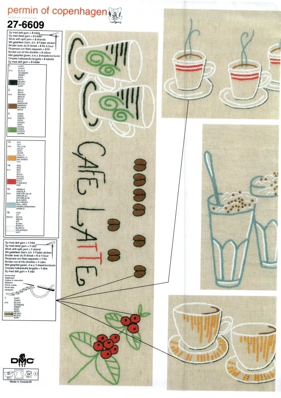 Kaffeduk Permin - Kaffe På Olika Språk 80x80cm ☕ - NavaGarn