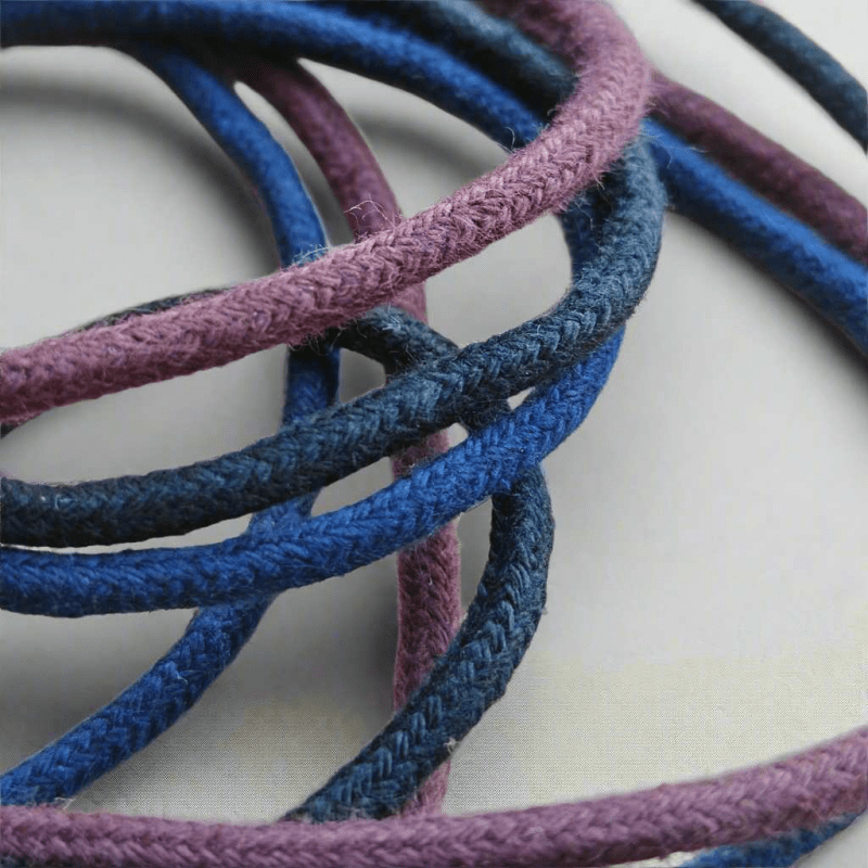 Kängsnören 4mm - Extra Starka Bomull Cerise/Kornblå/Lila - Tål Hög Belastning - NavaGarn