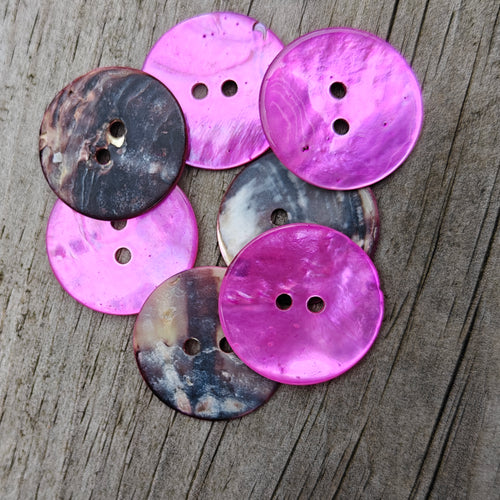 Äkta knapp av snäckskal Rosa