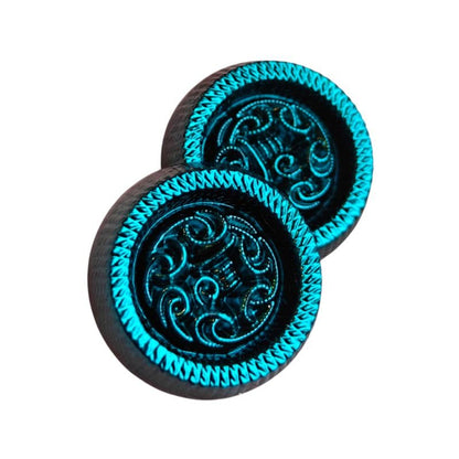 Lila Grön Keltisk Knapp 16mm - Vintage Undersydd Plastknapp - NavaGarn