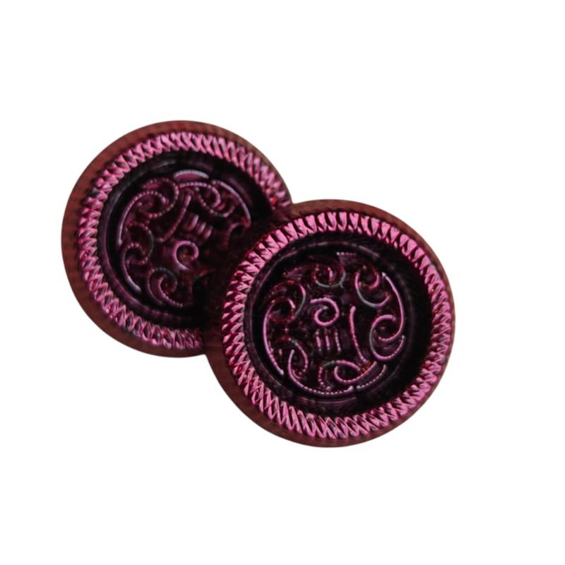 Lila Grön Keltisk Knapp 16mm - Vintage Undersydd Plastknapp - NavaGarn