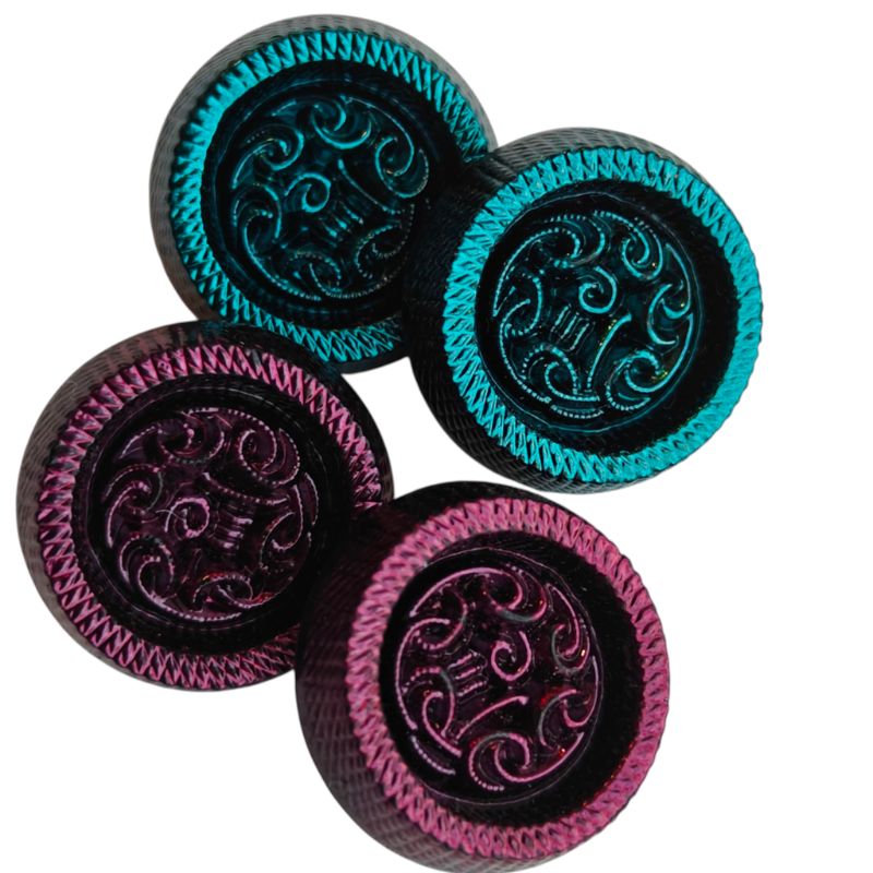 Lila Grön Keltisk Knapp 16mm - Vintage Undersydd Plastknapp - NavaGarn